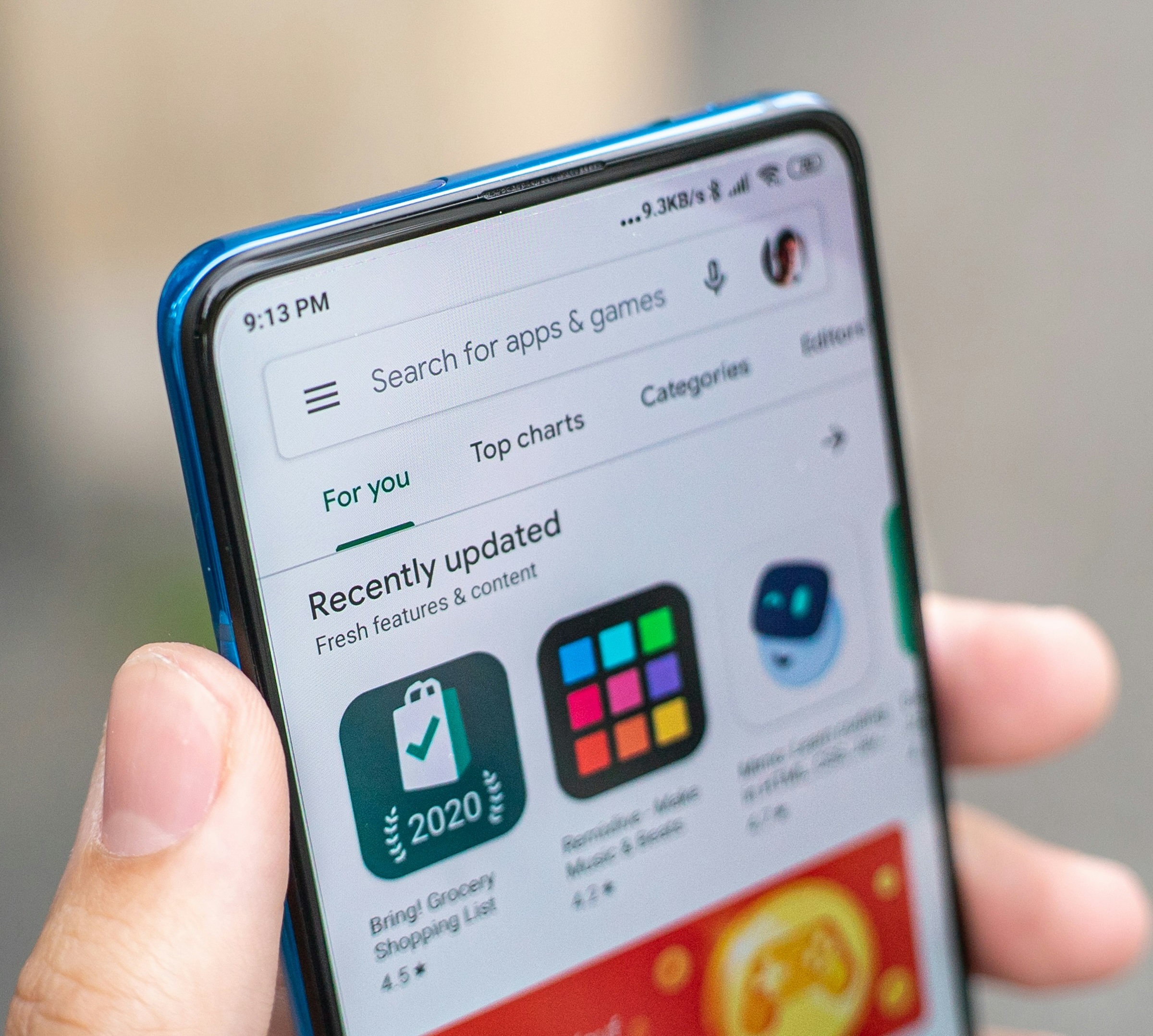 The Google Play Store for Android Phones.